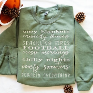Besticktes Herbst Sweatshirt für Herbst und Winter |  Bestickter Rundhalsausschnitt | Übergroßes Sweatshirt | Winterkleidung | fallenden Stil