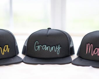 Custom Embroidered Form Trucker Hat: Personalized Text