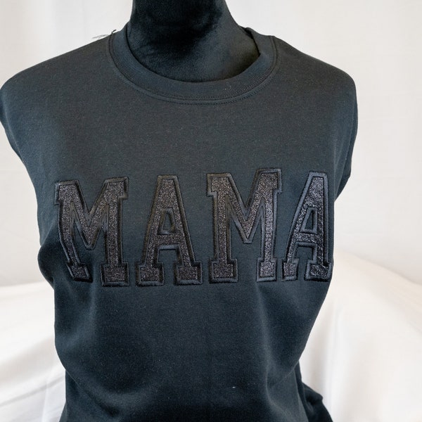 Custom Glitter Applique Sweatshirt - Personalized Word & Glitter Color