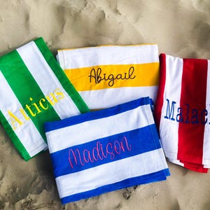 Personalized BEACH Towel, MONOGRAMMED Personalized Gifts, Beach Bridal Party Towel, Bachelorette Wedding Custom Gifts