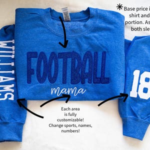 Sport Team Mama Personalized Glitter Embroidered Hoodie | Hoodie for Football Teams and Fall Sports