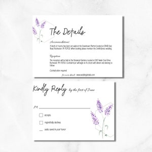 Wedding RSVP Card/Wedding Details Card/Watercolor Wedding Cards/Printable Wedding cards/ Instant Download/ 100% Editable/ Corjl