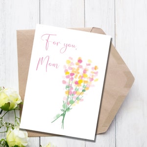 Mother&#39;s day card/Watercolor Mother&#39;s Day Card/Printable Mother&#39;s Day Card/ Instant Download/ 100% Editable/ Corjl, 5x7