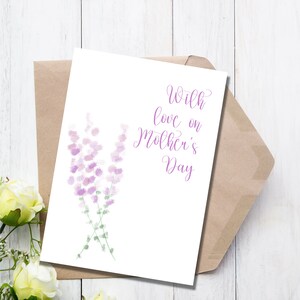 Mother&#39;s day card/Watercolor Mother&#39;s Day Card/Printable Mother&#39;s Day Card/ Instant Download/ 100% Editable/ Corjl, 5x7