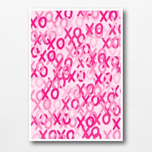 Pink Wall Art Print, preppy room decor, abstract pink art, digital download, printable wall art
