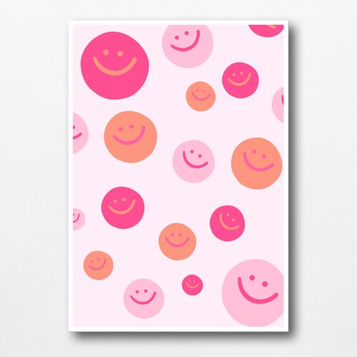 Pink Hearts Preppy Wall Art Printable Preppy Room Decor for - Etsy