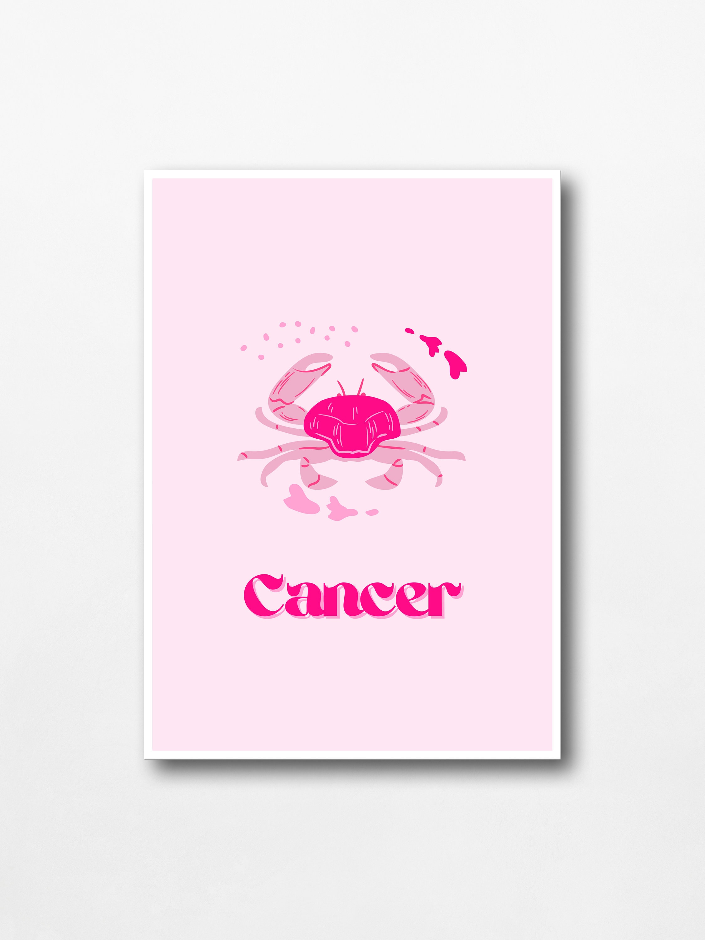 Pink Cancer Zodiac Sign Art Print (digital Download) - Etsy