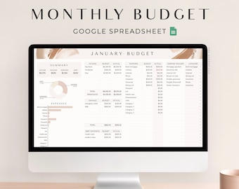 Monthly Budget Spreadsheet | GOOGLE SHEETS | financial planner Template, budget dashboard