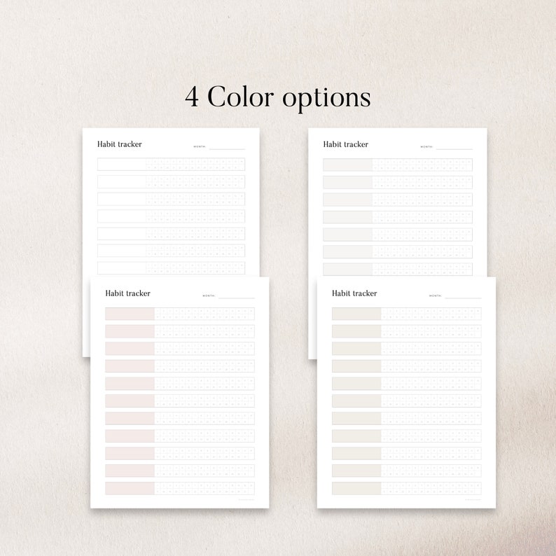 Habit Tracker, PRINTABLE PDF, A4, Letter, Digital Goodnotes Template Etsy