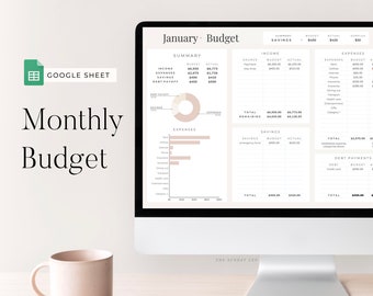 Monthly Budget Spreadsheet | GOOGLE SHEETS | financial planner Template, budget dashboard