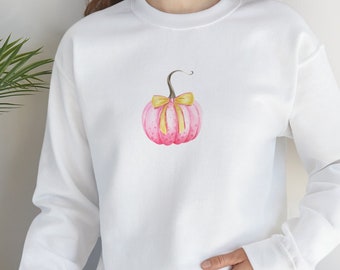 Aquarel pompoen Sweatshirt, herfst pompoen sweatshirt, roze pompoen sweatshirt, aquarel herfst pompoen sweatshirt