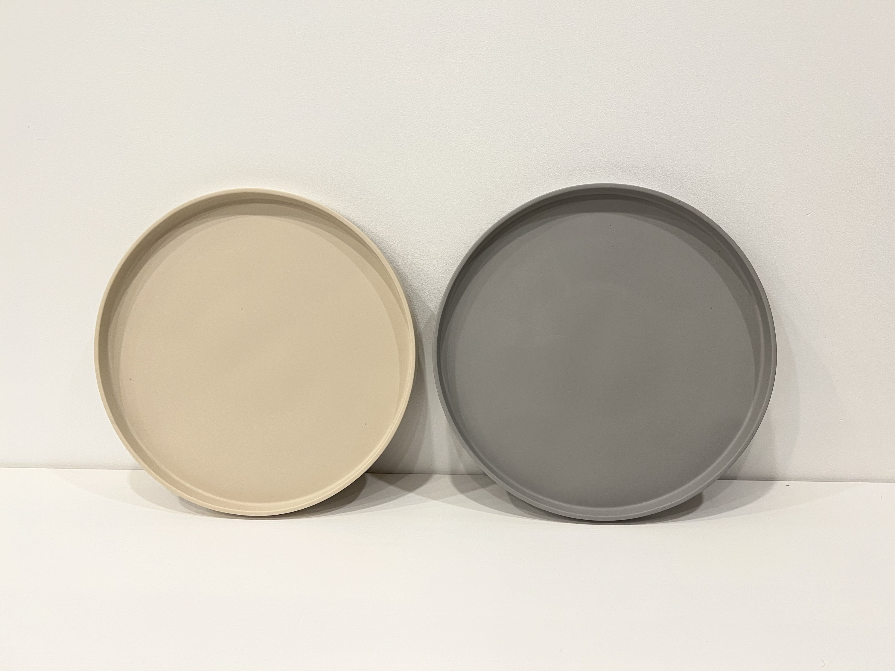 Round Grey Tray / Monochrome Large Tray / Home Decoration Tray Etsy