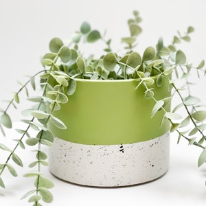 Terrazzo Flower Pot | Housewarming Gift | Terrazzo  Indoor Pot | Large Indoor Plant Pot | Sage Green | Gift For Her | Large Plant Pot.