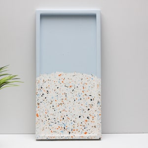 Rectangular Terrazzo Trinket Tray for Trinkets // Blue and Colourful Terrazzo Tray // Large Size Housewarming Gift // Terrazzo Tray.