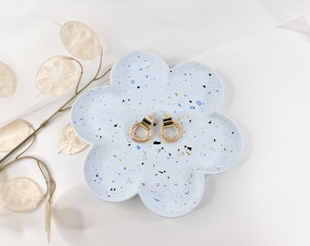 Terrazzo Trinket Tray, Floral Jewelry Tray, Jesmonite Trinket Organiser, Irregular Tray, Home Decor, Jewelry Holder, Gift For Her.