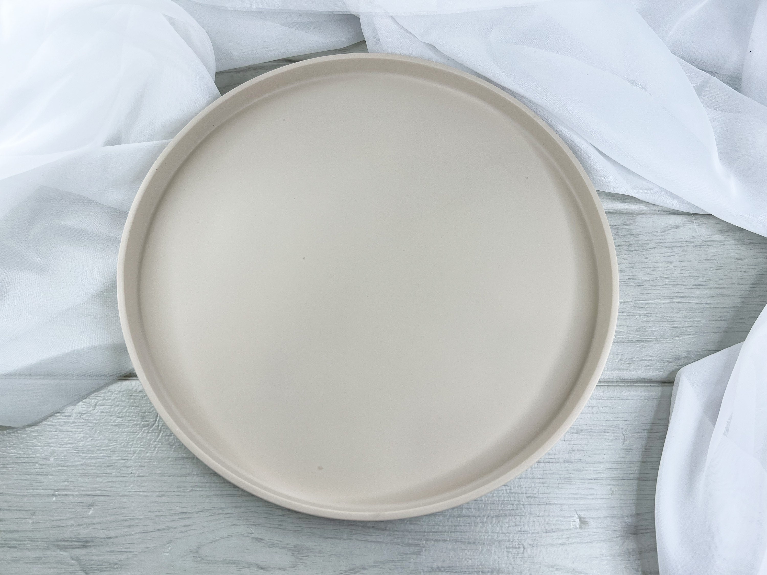 Round Grey Tray / Monochrome Large Tray / Home Decoration Tray / Large