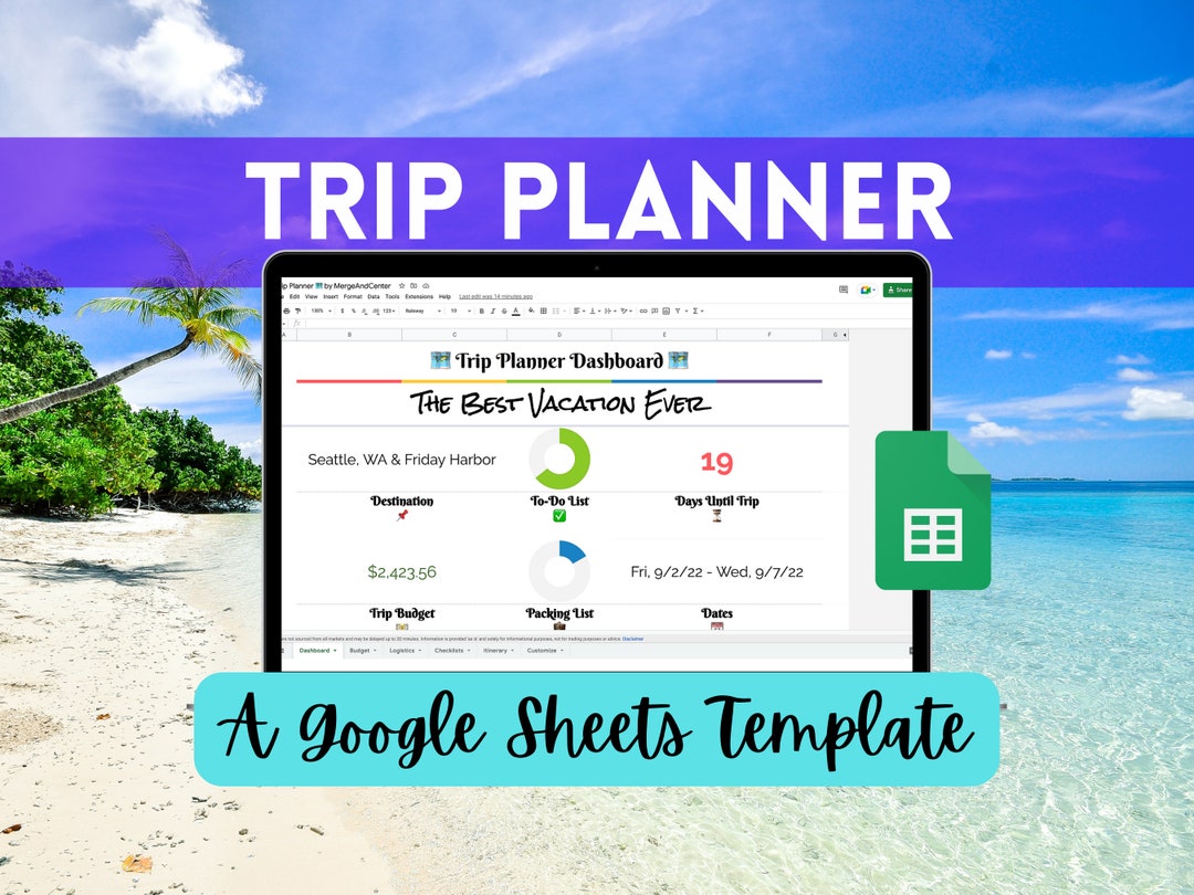 Trip Planner Google Sheets Template Etsy