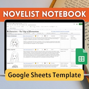 Novelist Notebook | Google Sheets Template