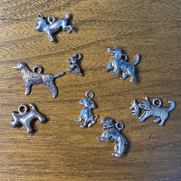 Silver assorted dog charms