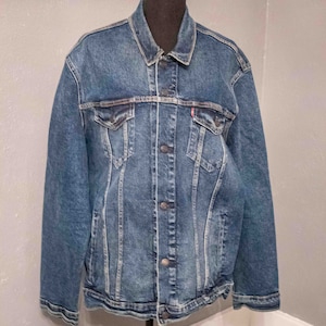 Original Levis Denim Jacket Excellent vintage Trucker Jacket Dark Wash XXL Type III