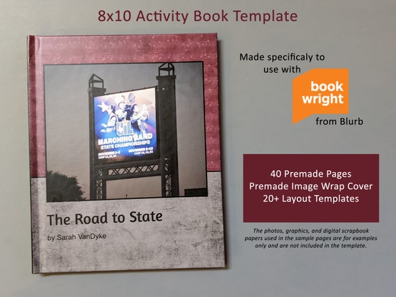 8x10 Activity Photobook Template for Blurb Bookwright Photobook Album  Template 