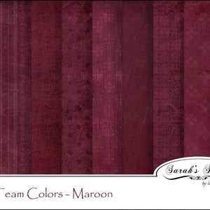 Team Colors - Maroon Digital Scrapbook Papers - Digital Scrapbooking