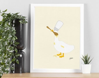 Silly Goose | Silly Goose Art | Silly Goose Print | Baking Print | Duck Art | Duck Print | Trendy Home Decor | Trendy Prints | Wall Art