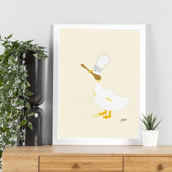 Silly Goose | Silly Goose Art | Silly Goose Print | Baking Print | Duck Art | Duck Print | Trendy Home Decor | Trendy Prints | Wall Art