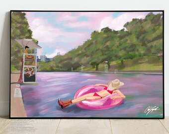 Coastal Cowgirl, Boots Trendy, Austin, Preppy Dorm Decor, Cowgirl Boots, Instant Download, Barton Springs, Texas Vacation, Pink Boots, Boots