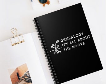 Genealogy Notebook Gift for Genealogists | Family Historian Genealogy Gift | Ancestry Gift for Mom Dad | Genealogy, It's All About the Roots