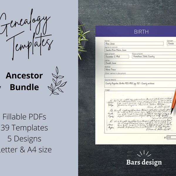 Free Genealogy Forms - Etsy
