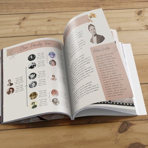 Family History Book Template Canva - Scrapbook | Customizable Family ...