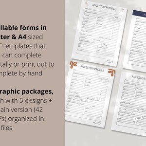 Ancestor Profile Genealogy Research Digital Printable Fillable Forms ...