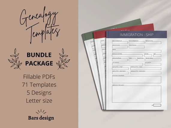 Genealogy Tracker LETTER SIZE 8.5 X11 Ancestry Printable Planner Insert  Pages With Family Tree, Family Story, Census Pages and More 
