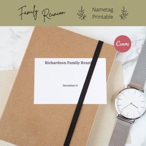 Family Reunion Name Tag Template, Cowboy | Event Name Tag Template for Canva | Printable Name Tags | 3x4in, 2.25x3.5in, 105x74mm, 86x55mm