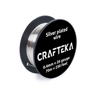 Silver Plated wire 0.4mm / 26 Gauge, Non-Tarnished, Water Resistant, for Jewelry Making and Crafts image 1