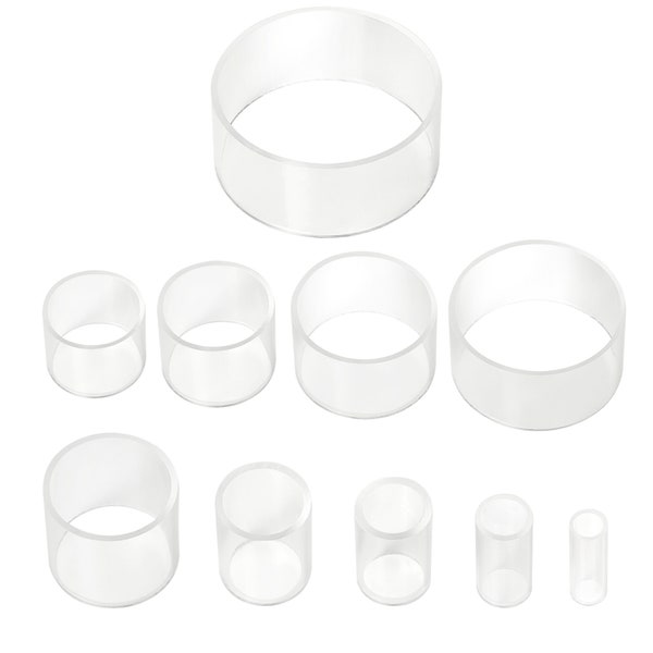 Ensemble de 10 tubes transparents en acrylique - pour la mise en forme de fils utilisés avec de la résine UV dip