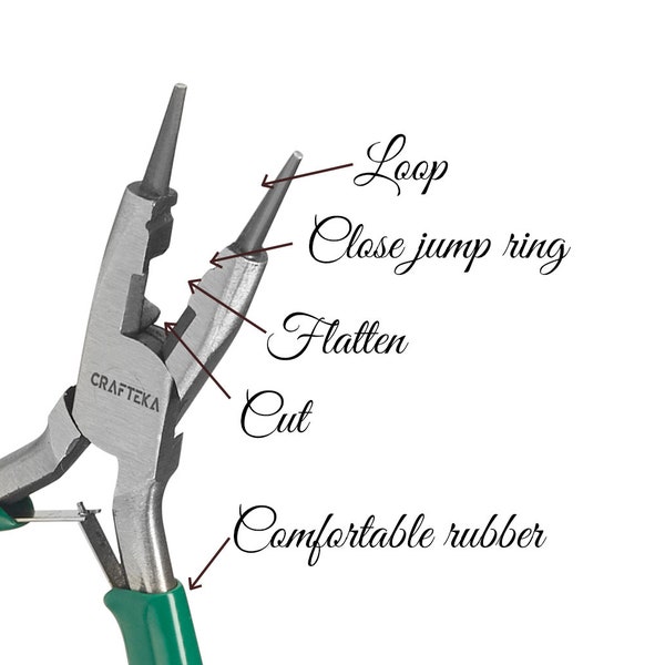 Mehrzweckzange für die Schmuckherstellung - 4 in 1 Werkzeugzange Runder flacher Crimpschneider zum Drahtformen oder Basteln