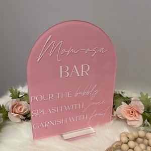 Arch Acrylic Mimosa bar sign for baby shower, acrylic momosa bar sign, baby shower sign girl, baby shower sign boy, bubbly bar sign