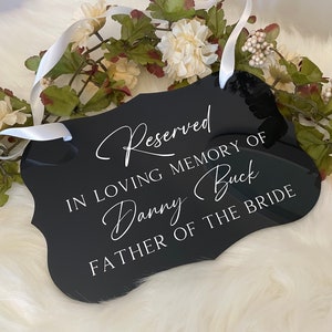 In loving memory sign for weddings | reserved wedding sign | memorial wedding sign | wedding reserved sign | wedding chair sign