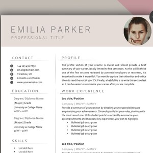 Modern Resume Template for Word Executive Resume Professional ATS Friendly Resume ATS Cv Resume Minimalist Clean Resume Simple Basic Resume