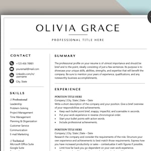 Professional Resume Template for Word Clean Modern Executive Resume Cover Letter Minimalist Clean Resume ATS friendly CV Template Simple CV