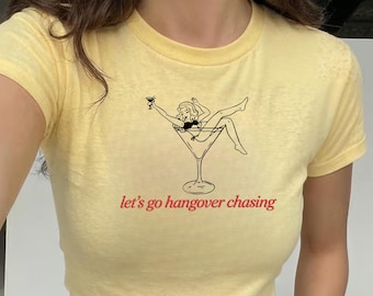 styles cocktail baby tee hangover chasing harry disco shirt retro martini graphic tour outfit Tee,2000s Y2k Baby Tee