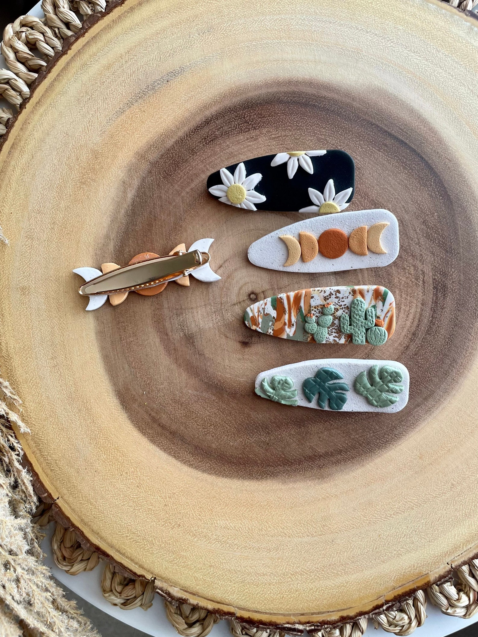 Polymer Clay Hair Barrettes Handmade Hair Clips Polymer Etsy