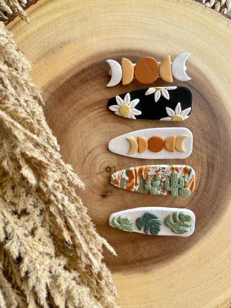 Polymer Clay Hair Barrettes Handmade Hair Clips Polymer Etsy