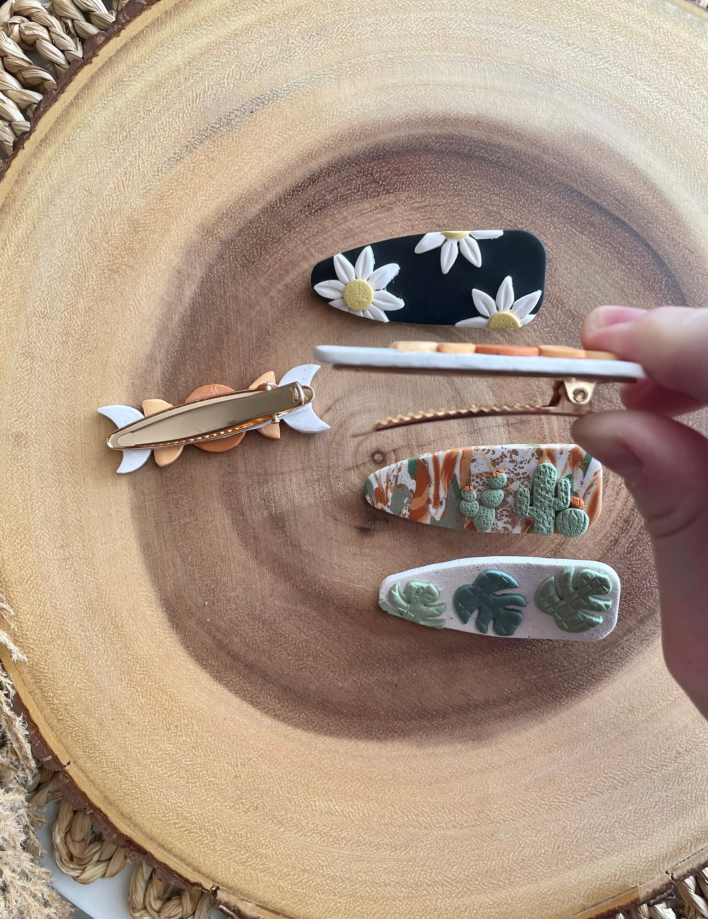 Polymer Clay Hair Barrettes Handmade Hair Clips Polymer Etsy