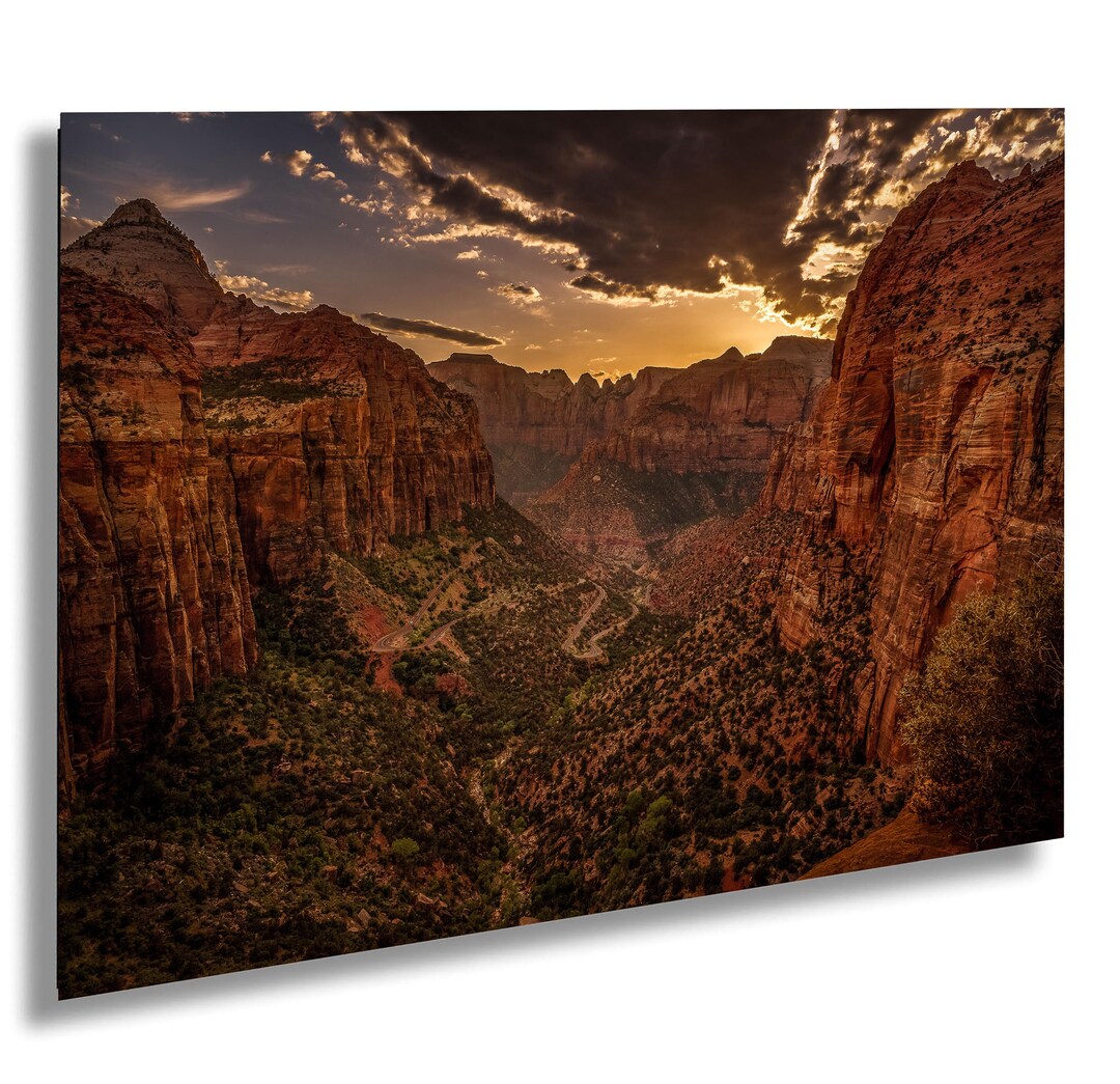 Zion National Park Sunset From Canyon Overlook, Utah - Canvas/paper ...