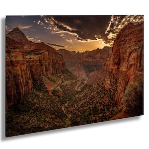 Zion National Park Sunset from Canyon Overlook, Utah - Canvas/Paper/Acrylic/Metal Print