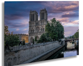 Notre Dame Cathedral Sunrise Print: Gothic Paris Photography, European Travel Decor