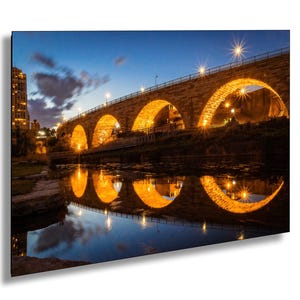 Stone Arch Bridge Reflection Print: Minneapolis Minnesota Wall Art